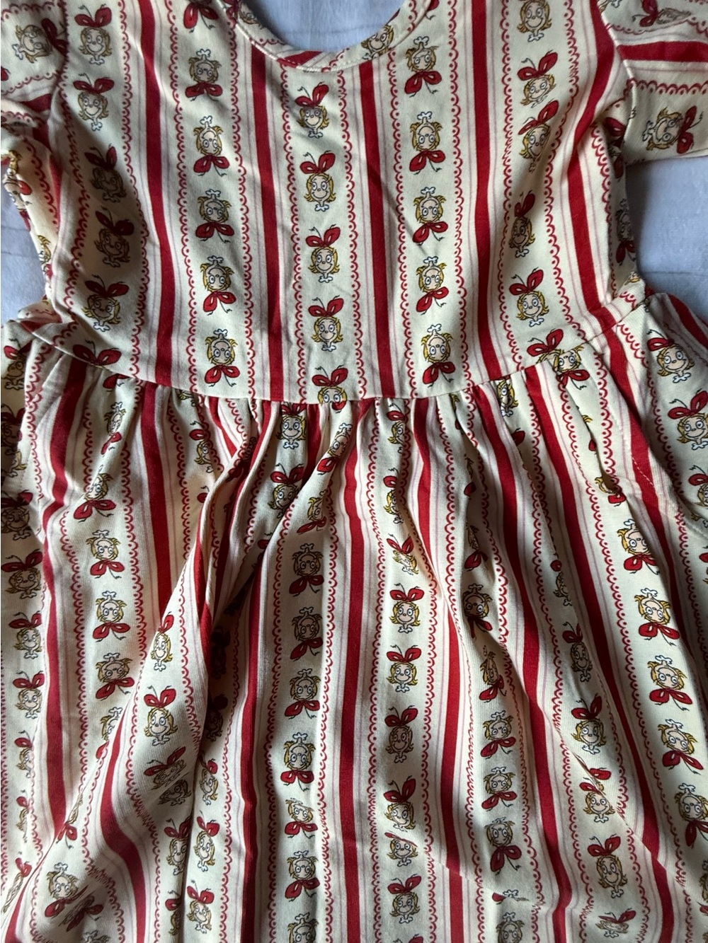 Hanna Andersson Cream and Red Striped Cindy Lou Skater Dress size 100 (4) - Picture 5 of 6
